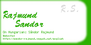 rajmund sandor business card